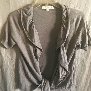 Ann Taylor LOFT open short sleeve ruffle top